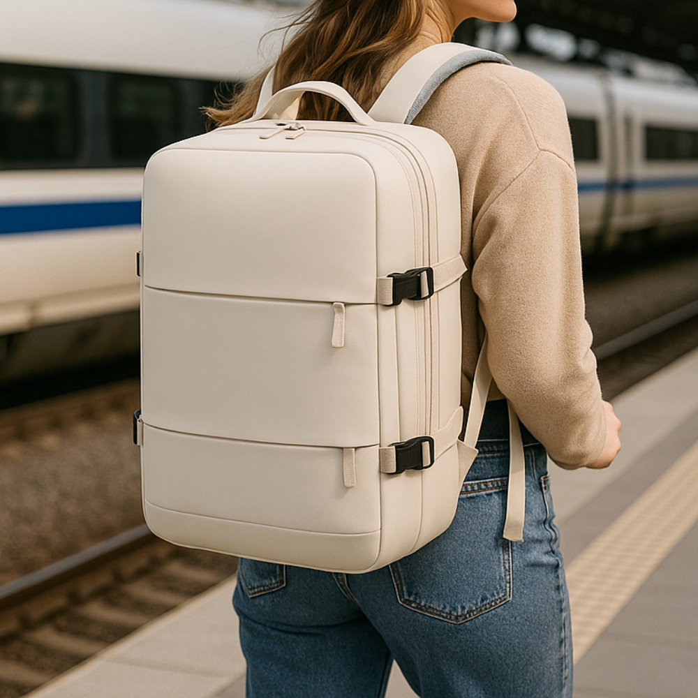 Vue rapprochée des poches latérales pour gourdes
