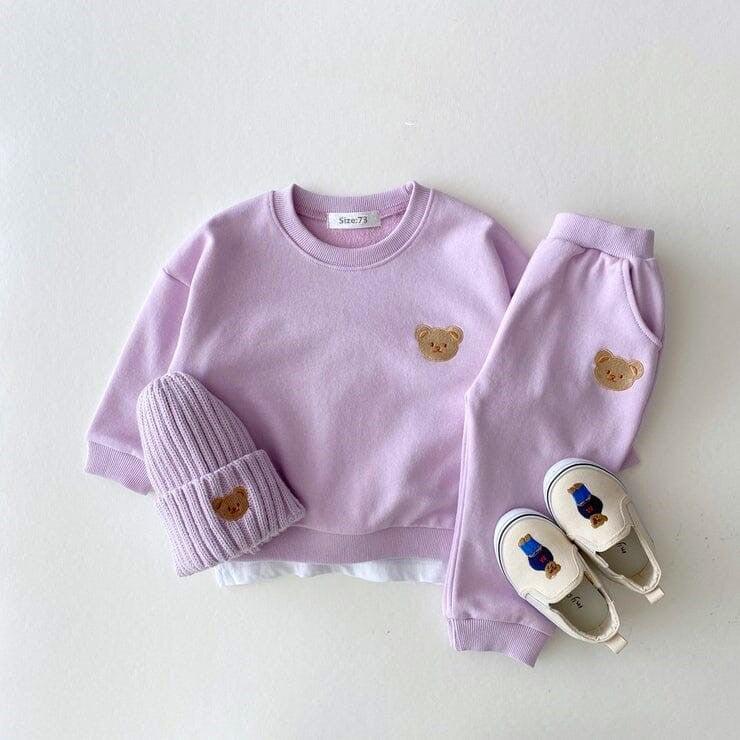 Ensemble enfant avec pull à motif et pantalon uni