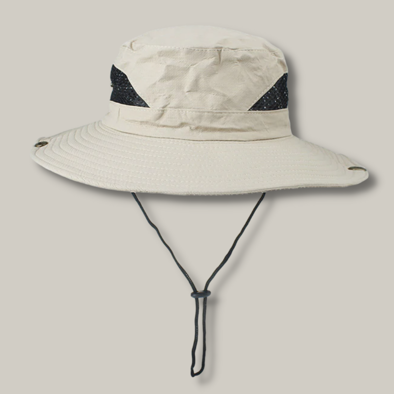Vue de dessus du chapeau kaki, design classique
