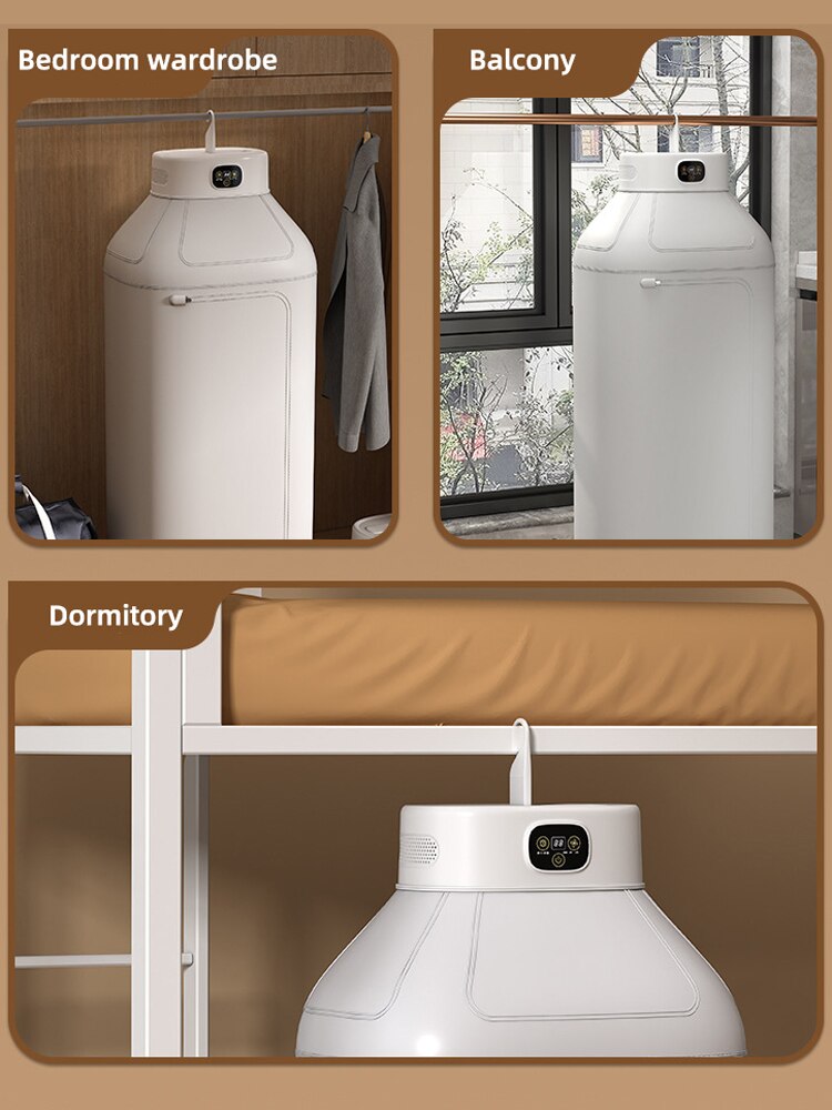 Sèche-linge en fonctionnement avec vêtements visibles à l'intérieur