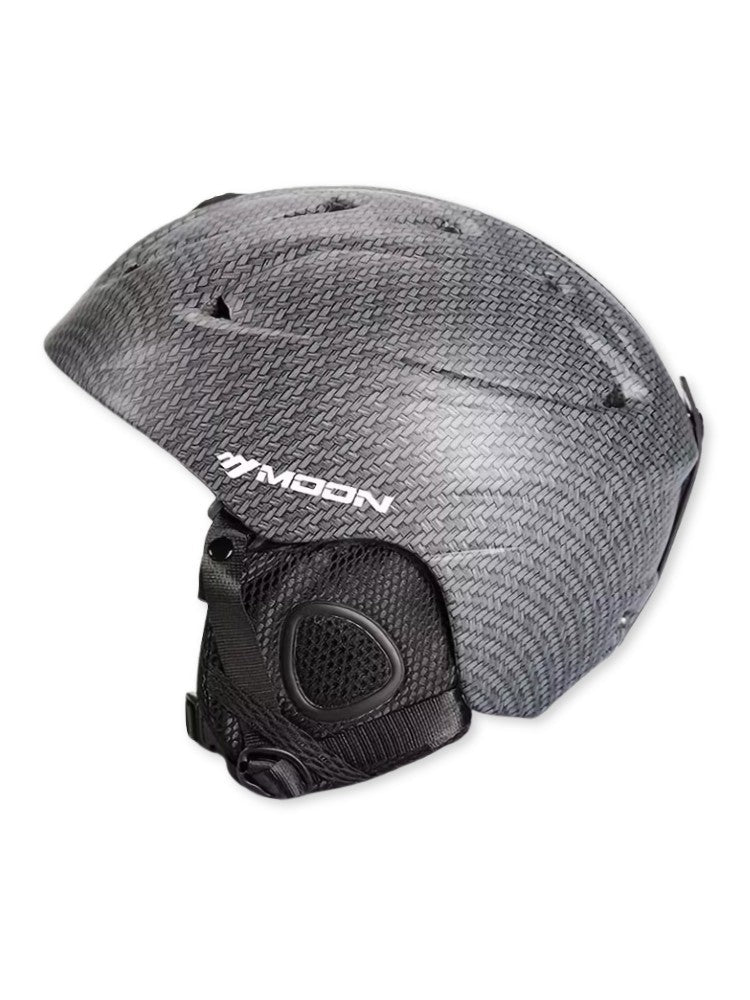 Vue latérale du casque de ski blanc, doublure amovible visible
