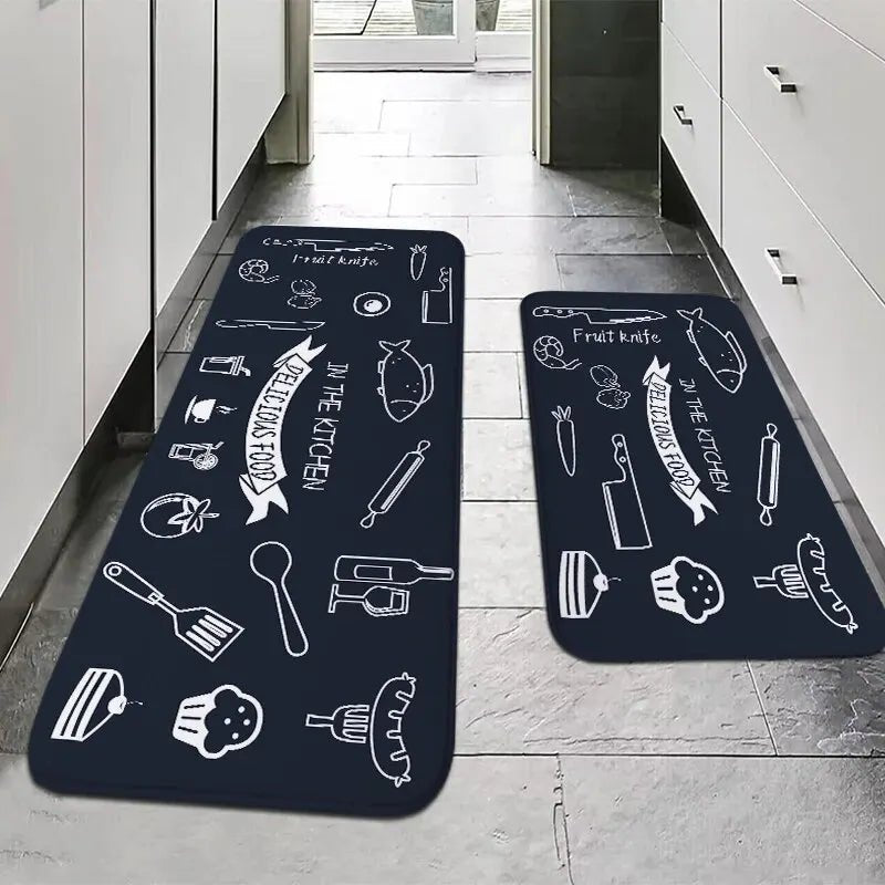 Vue latérale du tapis absorbant sur carrelage