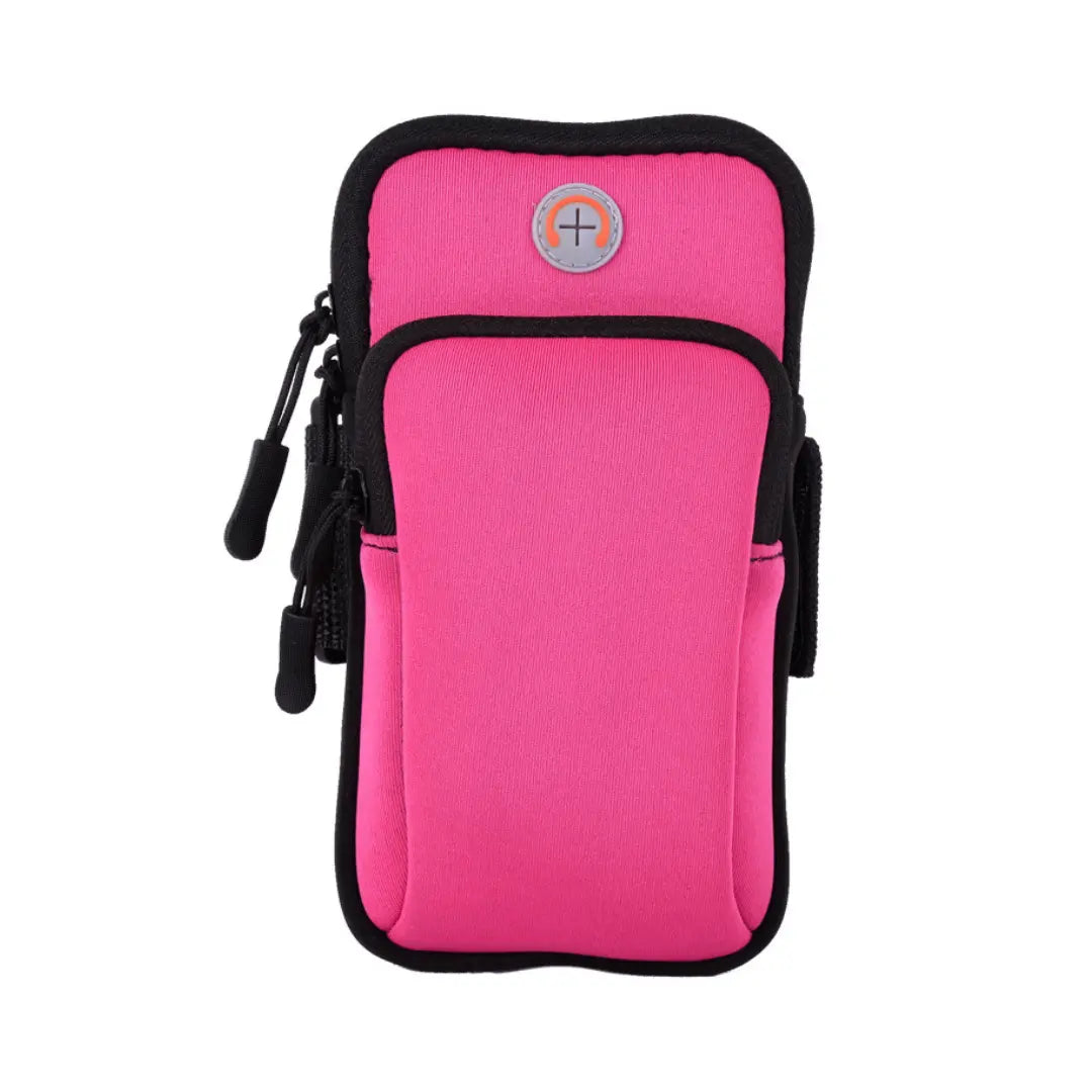 Brassard de sport en nylon noir avec bandes ajustables