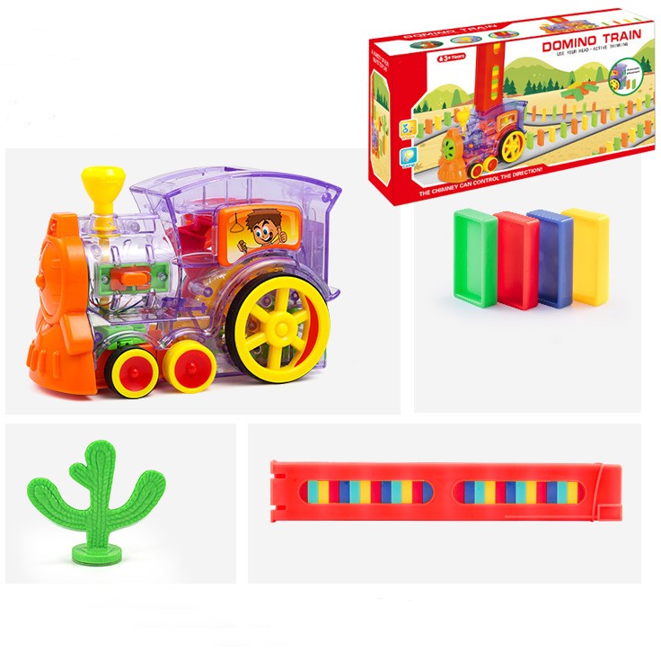 Ensemble complet du train domino avec accessoires inclus