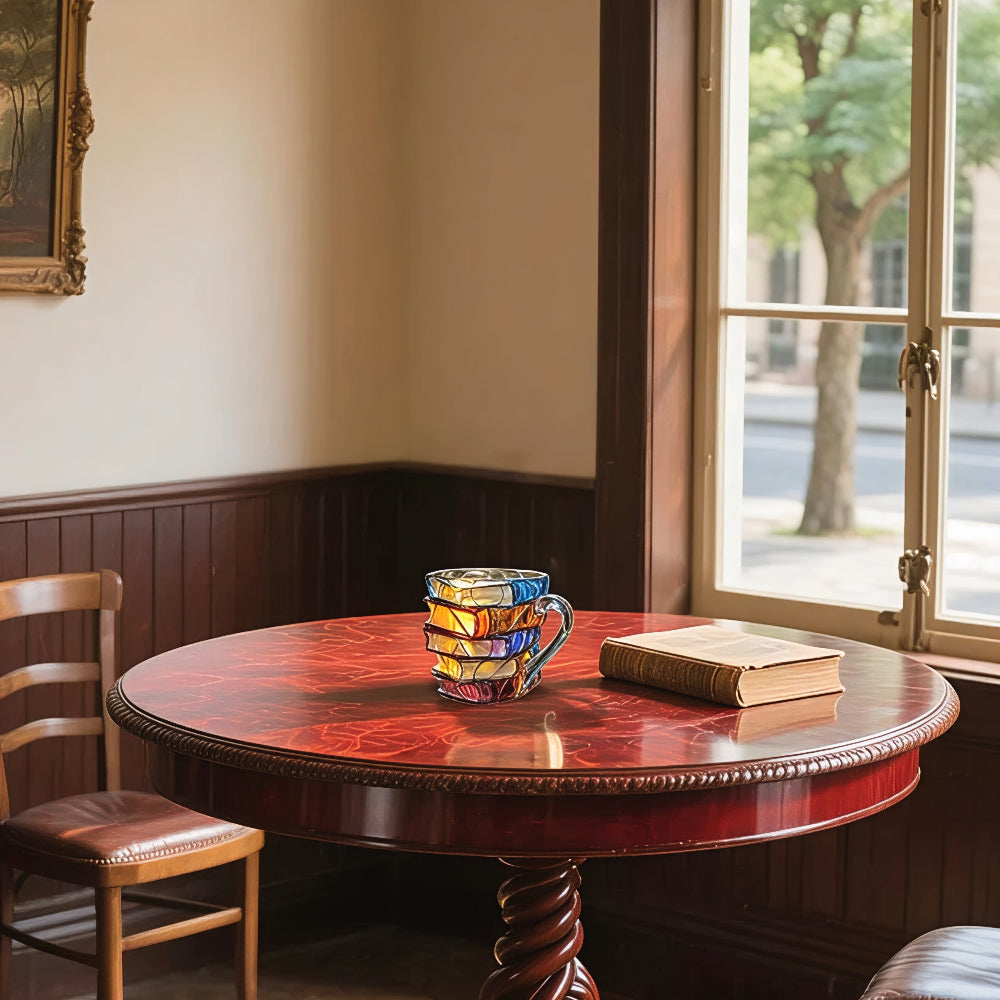 Vue de dessus de la tasse en verre remplie de café