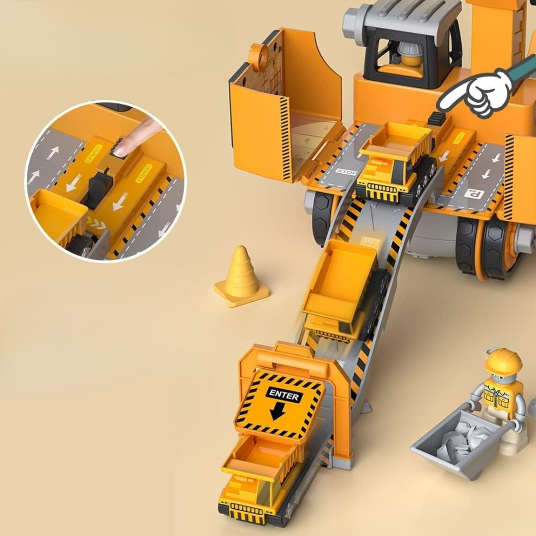 Grue de chantier miniature avec détails réalistes pour enfants