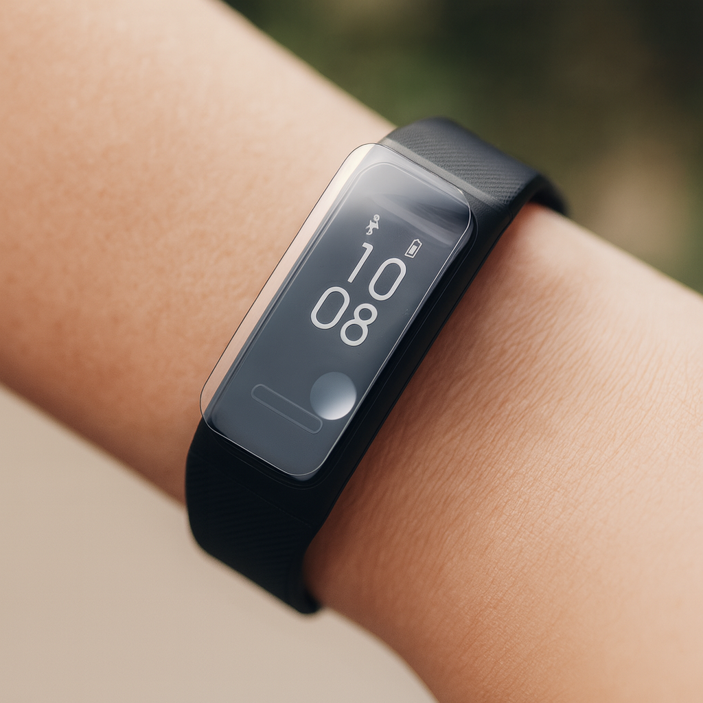Film flexible en TPU appliqué sur une montre connectée
