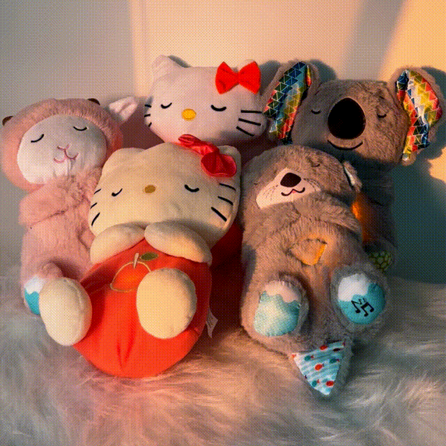 Peluche animée illustrant un effet apaisant et relaxant