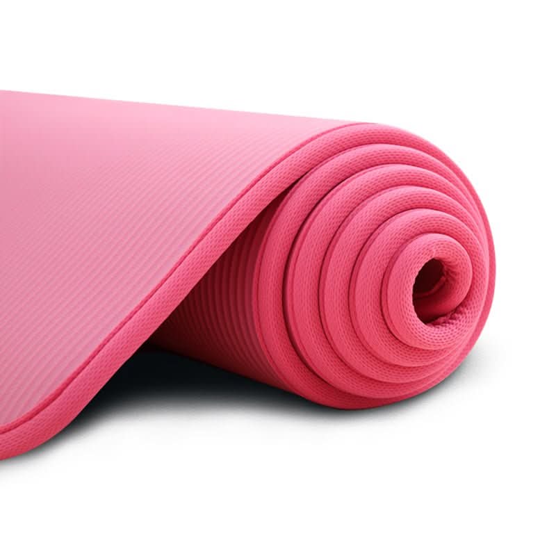 Tapis de yoga déroulé, montrant sa longueur