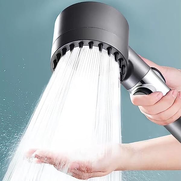 Tête de douche filtrée avec tuyau, vue de côté