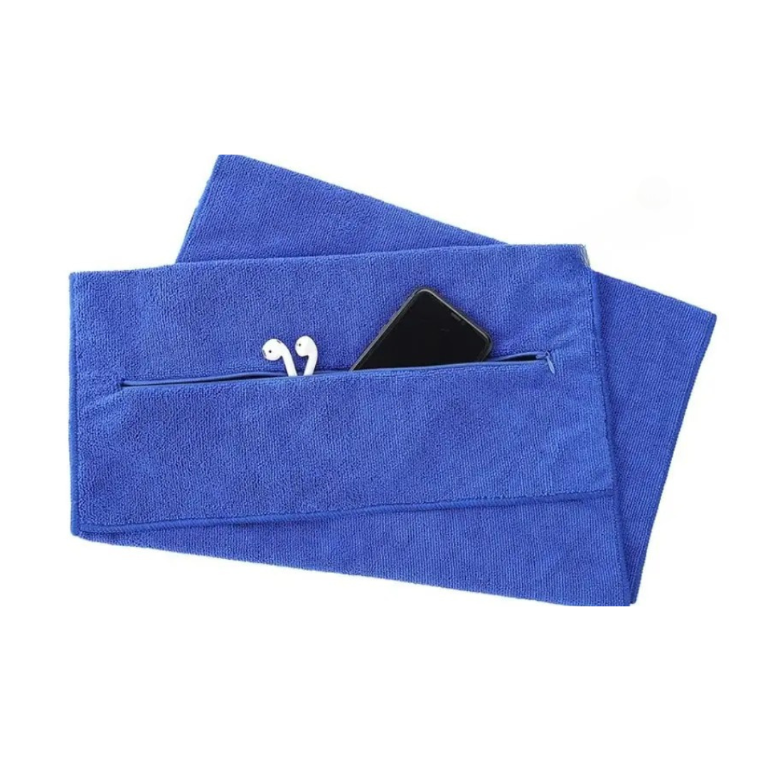 Serviette de sport en microfibre, dimensions et texture visibles