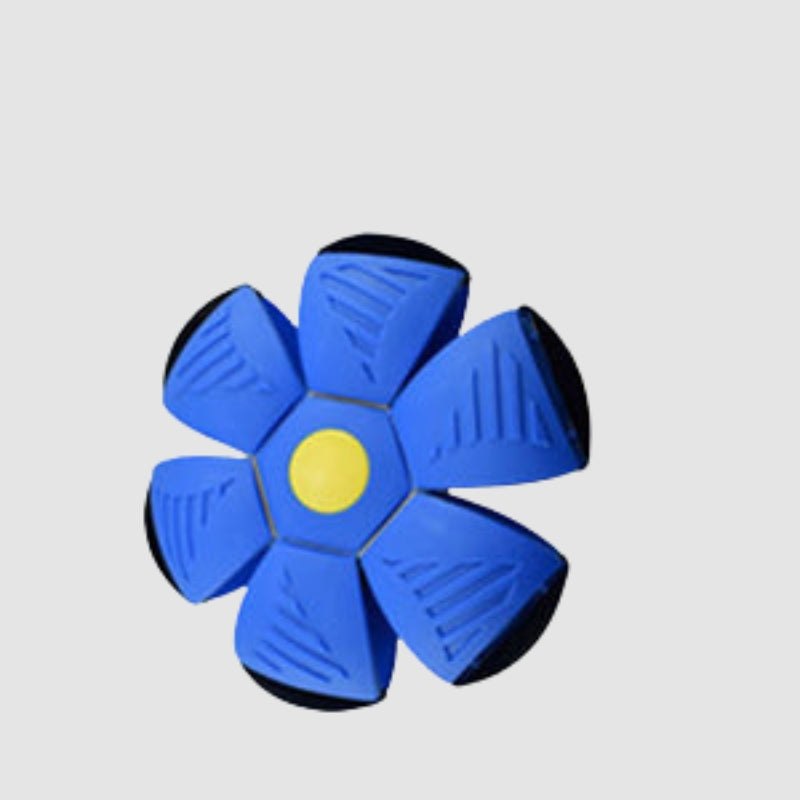 Balle transformable en forme de disque bleu et rouge