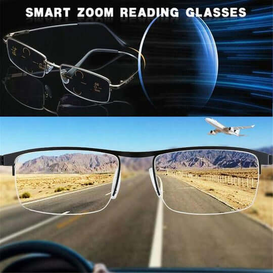 Lunettes progressives avec lentilles anti-reflet en extérieur
