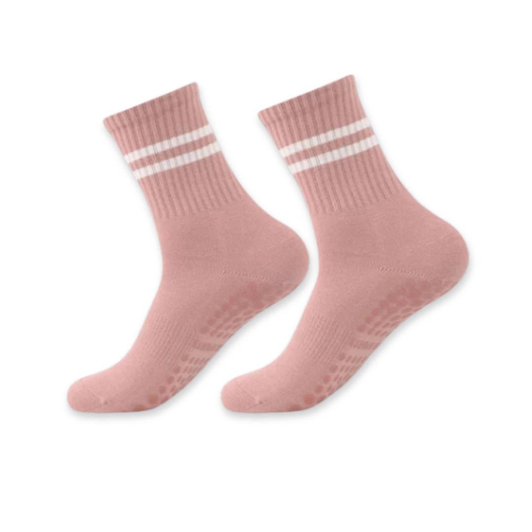Chaussettes de Pilates montrant la texture respirante du tissu