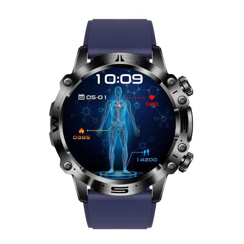 Vue rapprochée de la montre avec affichage de l'IMC