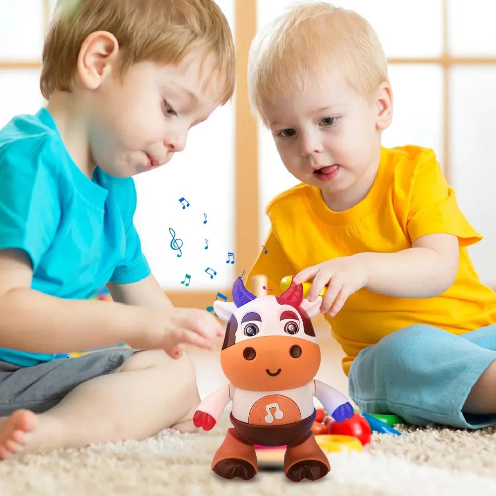 Vache en mouvement avec effets lumineux captivants