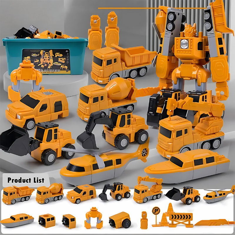 Véhicule modulaire magnétique en cours d'assemblage par un enfant