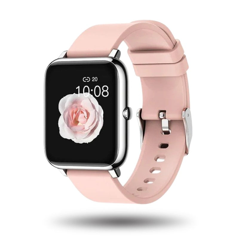Montre connectée en gros plan, mettant en avant le design élégant