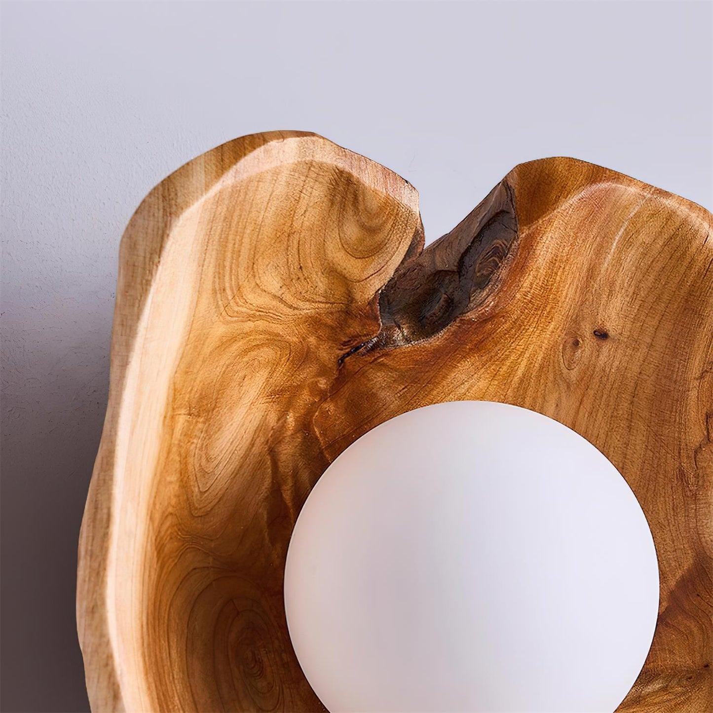 Applique en bois avec variateur pour lumière ajustable
