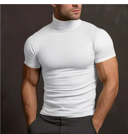 Pull col roulé porté sous une veste, style chic