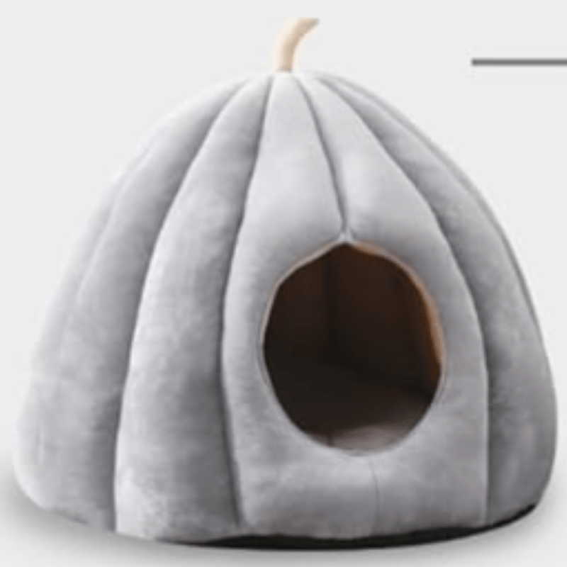 Détail du matériau lavable du lit citrouille pour chat
