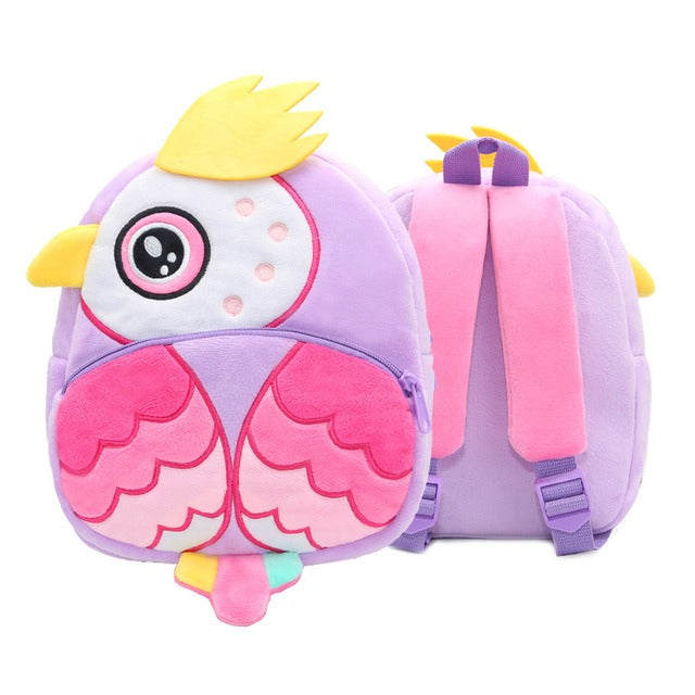 Cartable maternelle animaux en peluche