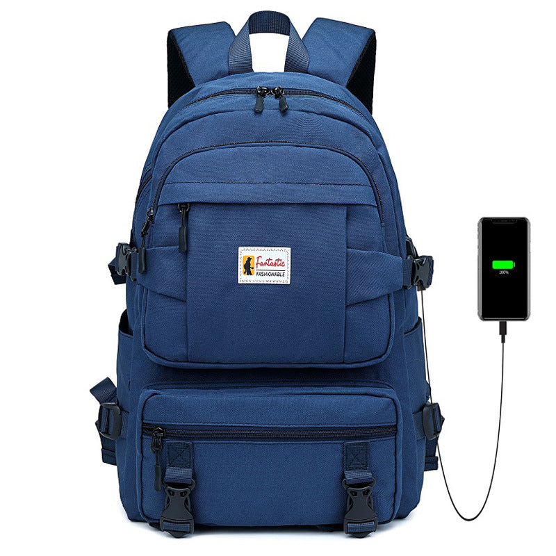 Sac à dos collégien avec poche et chargeur USB