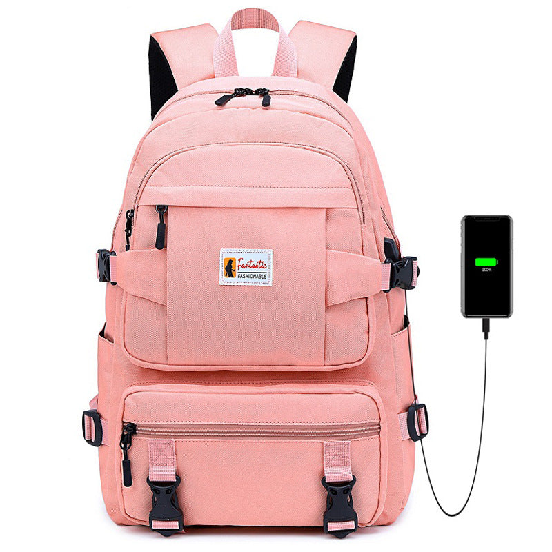Sac à dos collégien avec poche et chargeur USB