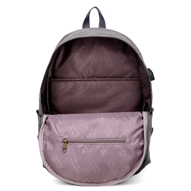 Sac à dos collégien en toile avec chargeur USB