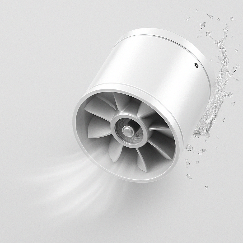 Ventilateur extracteur en fonctionnement avec faible niveau sonore