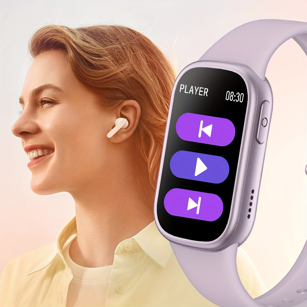 Montre connectée étanche avec écran LCD allumé, vue de face