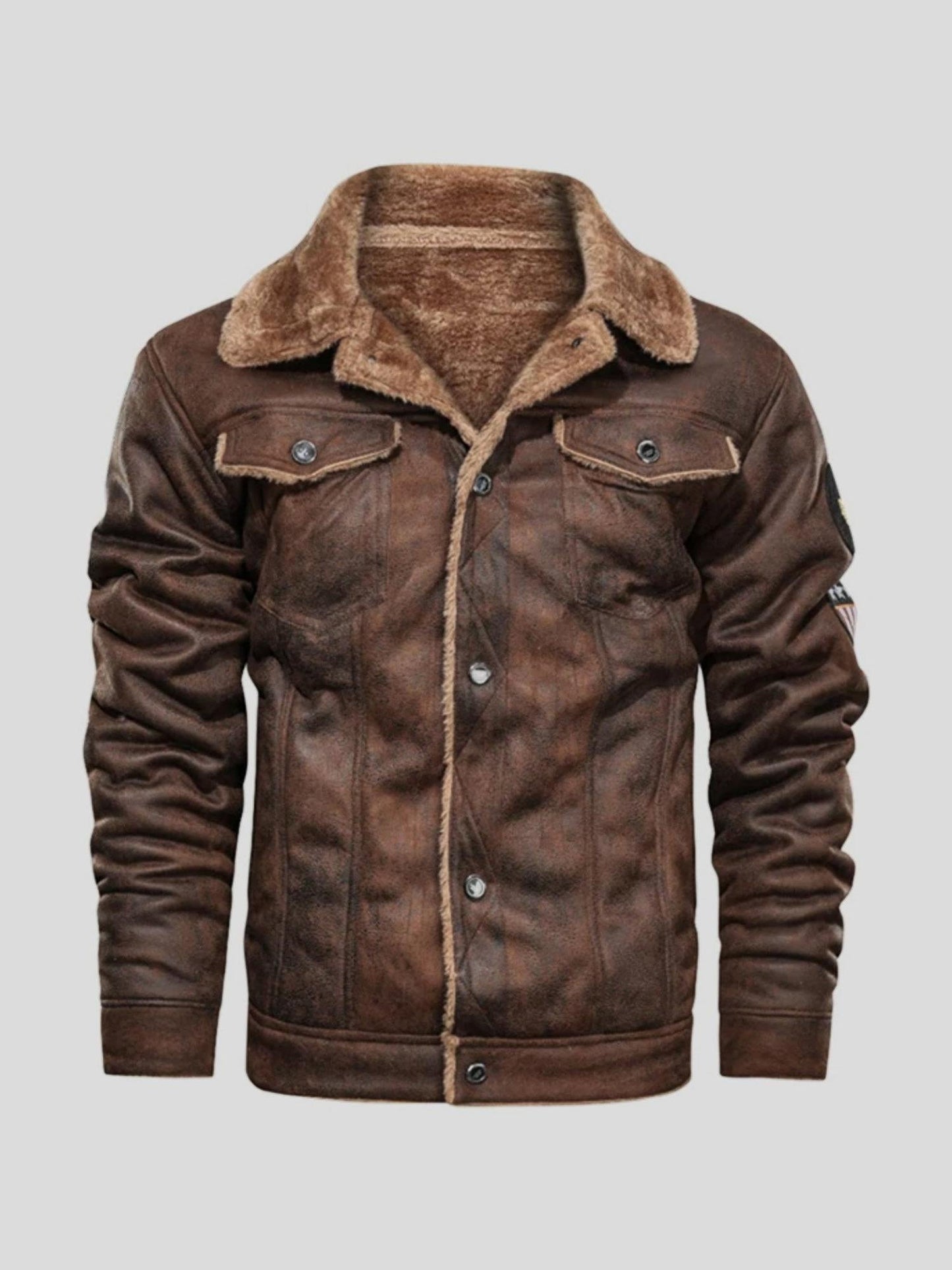 Vue de dos du manteau en cuir, coupe ajustée