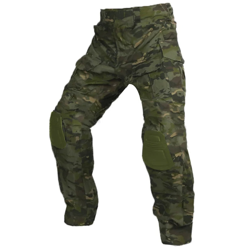 Pantalon militaire avec motif camouflage, adapté aux saisons fraîches
