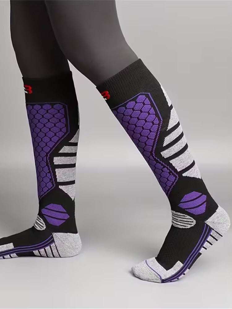Chaussettes de ski femme avec renforts talons et orteils
