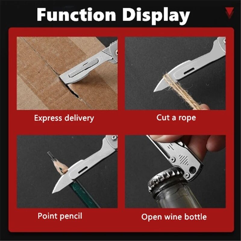 Détail du mécanisme de pliage du couteau multifonction