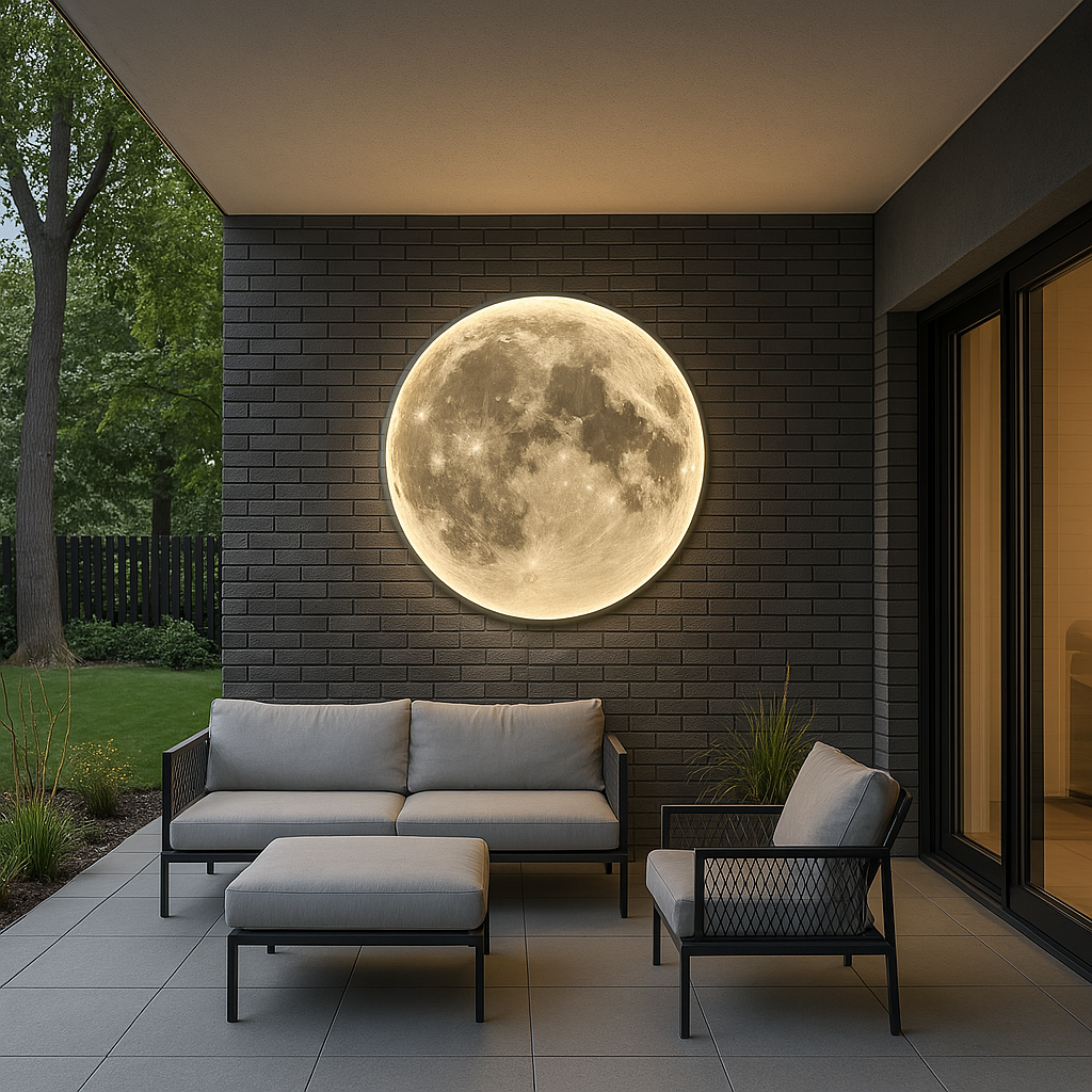 Lampe murale lune créant une ambiance cosy dans une chambre