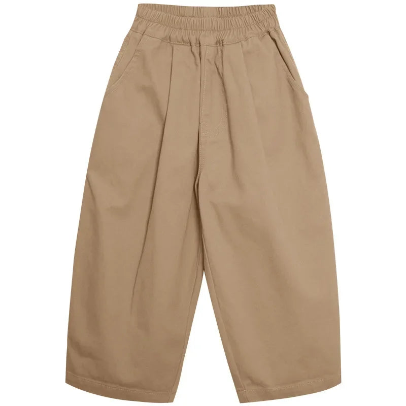 Pantalon enfant ample en coton, parfait pour l'automne