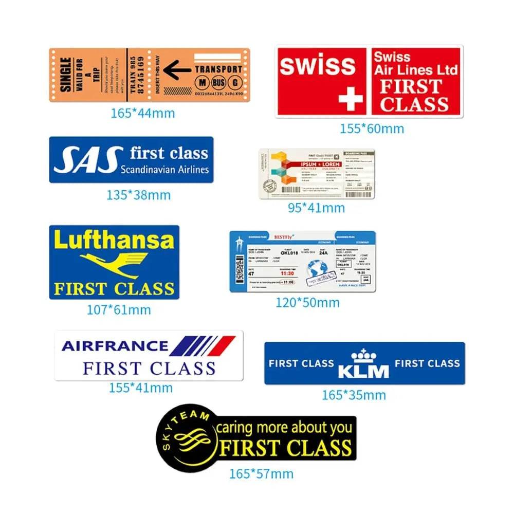 Stickers de voyage en PVC, motifs de cartes d'embarquement