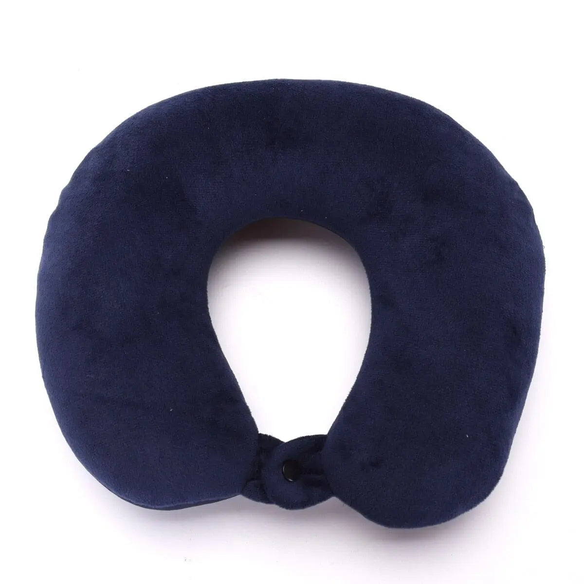 Coussin de voyage bleu marine en forme de U avec microbilles