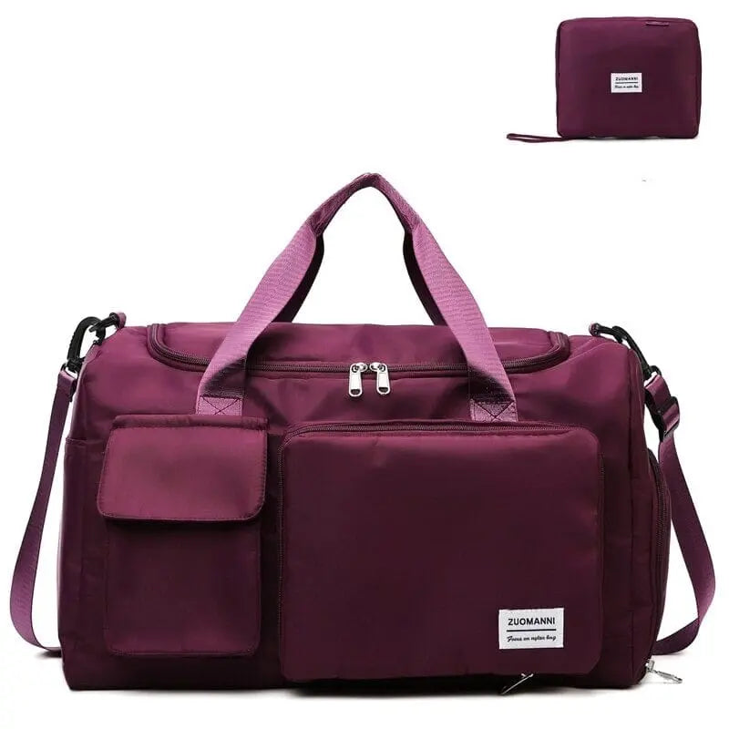 Sac de voyage violet foncé, sophistiqué et moderne