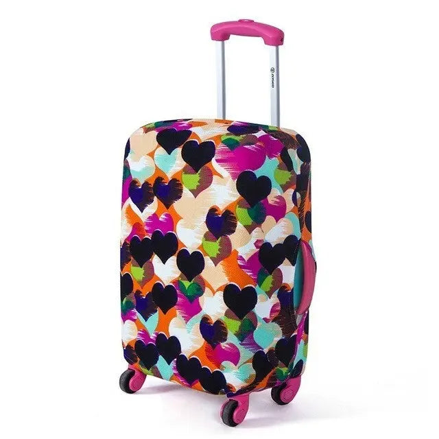 Housse de valise avec motif cœurs sur fond blanc