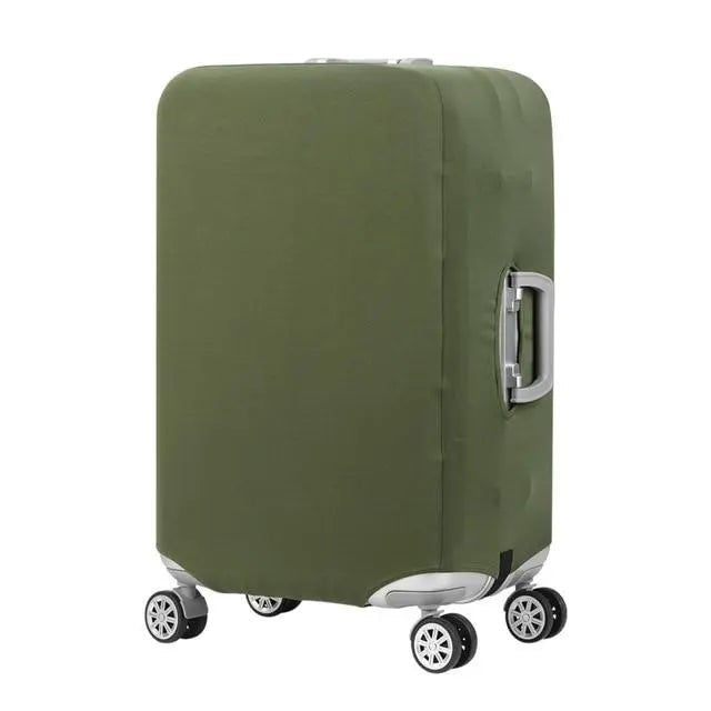 Housse de valise kaki en polyester élastique sur bagage