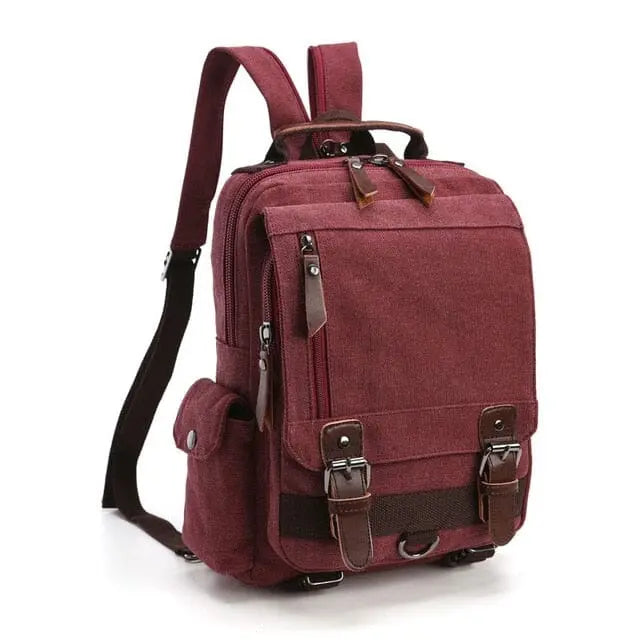 Sac à dos rouge vintage, parfait pour les voyages