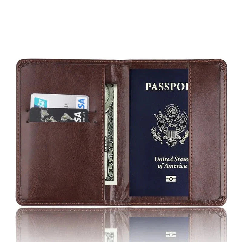 Vue de dessus d'un portefeuille homme avec emplacements pour documents
