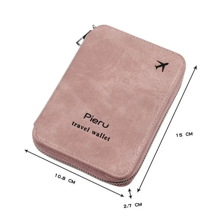Détail du matériau PU du portefeuille de voyage