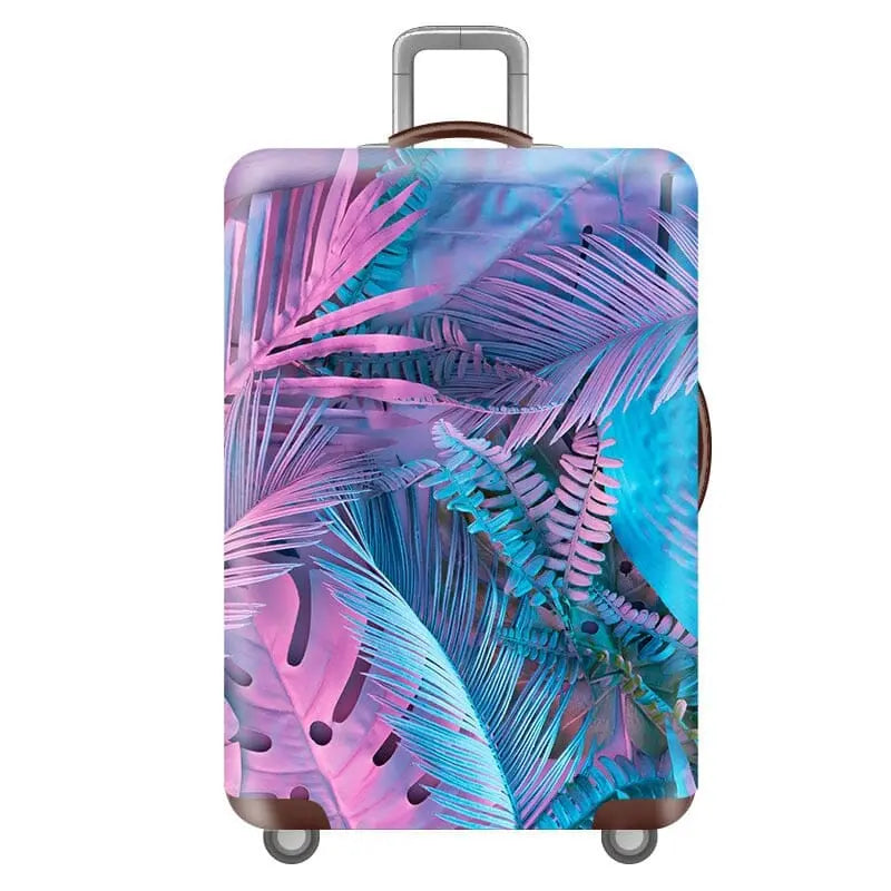 Housse de valise avec motif de plantes exotiques, polyester extensible