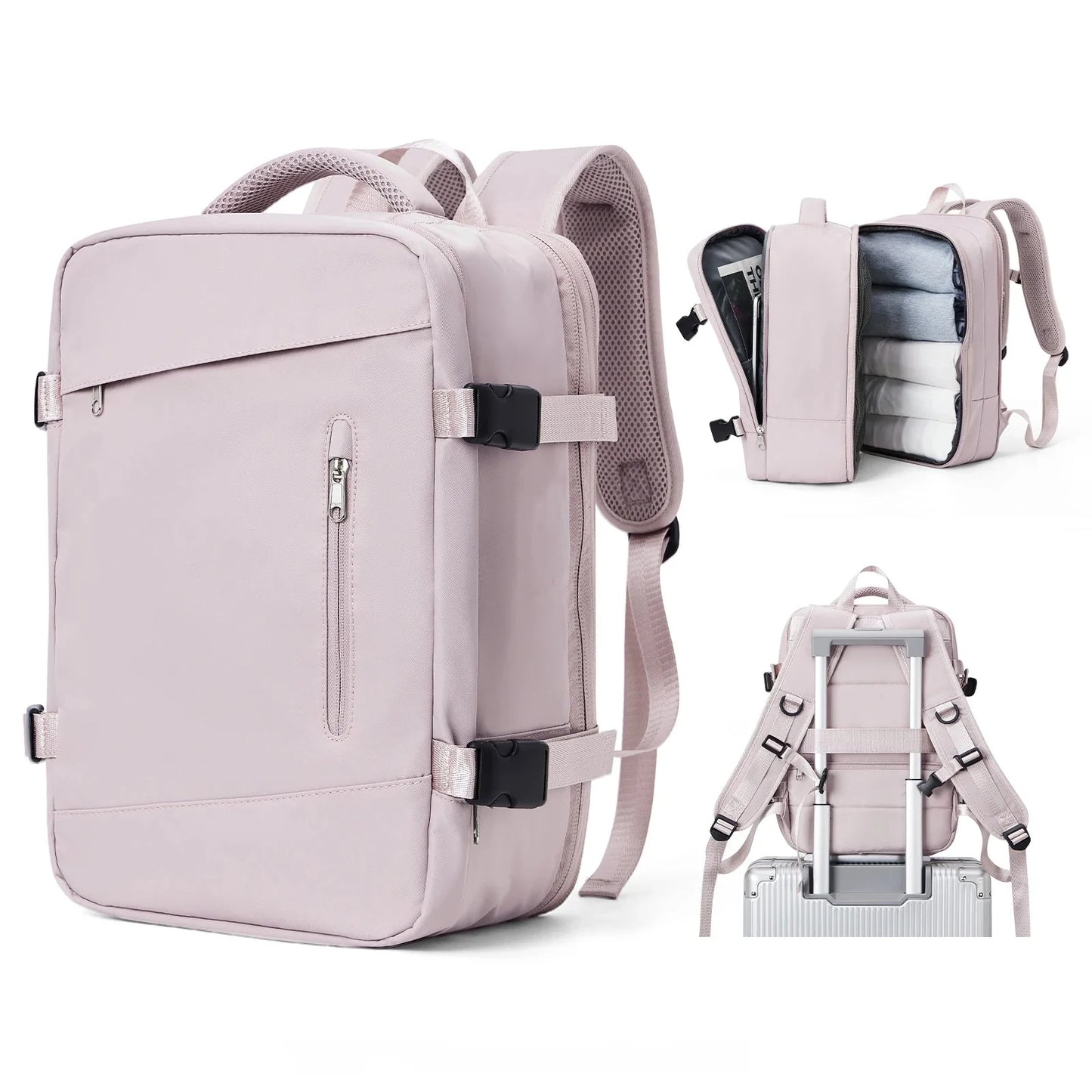 Sac à dos rose avec compartiment pour ordinateur portable