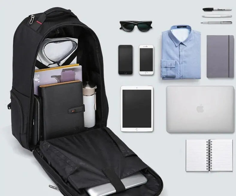 Bretelles confortables du sac à dos en tissu noir