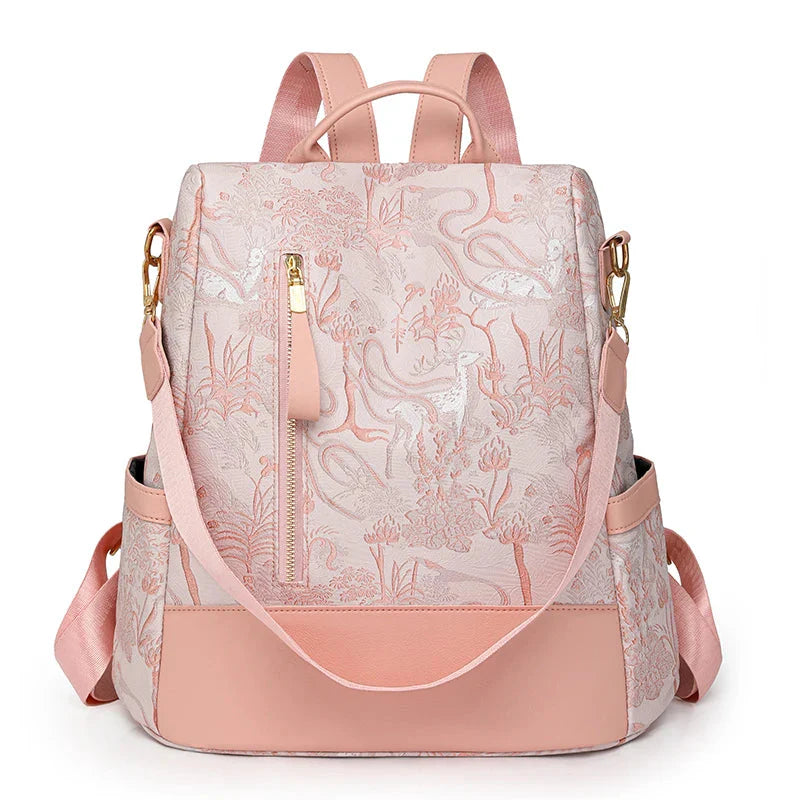 Sac à dos rose avec design moderne et sécurisé