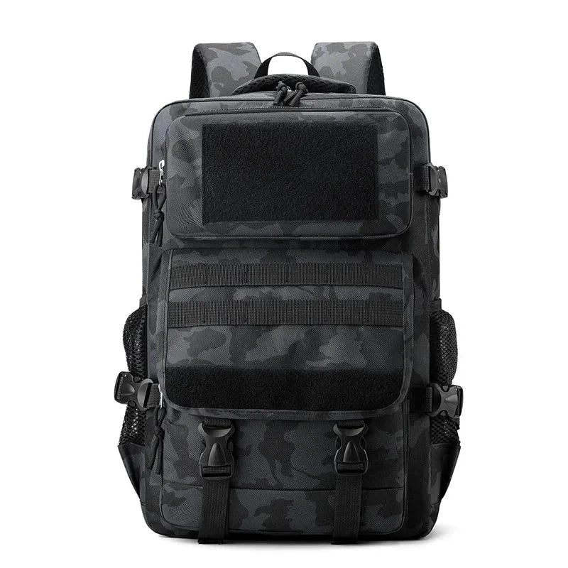 Sac à dos camouflage noir, style tactique moderne